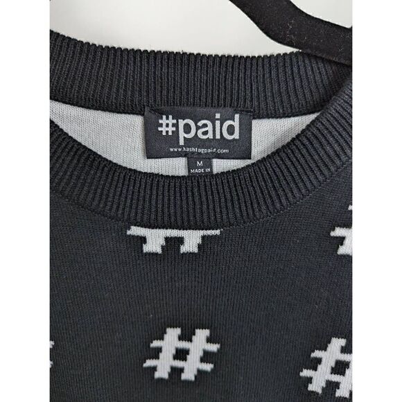 Men's Crew neck black hashtag sweater Medium - Picture 5 of 7
